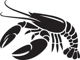 Lobster silhouette on white backgorund. lobster logo vector