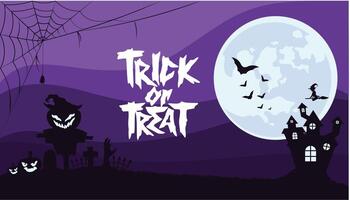 Night in Graveyard Halloween Banner Background vector