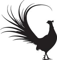 Pheasant silhouette isolated on white background. Pheasant logo vector