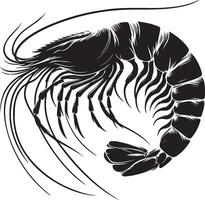 Shrimp silhouette on white background. shrimp logo vector