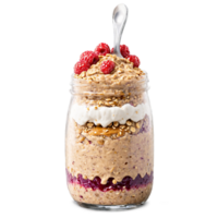 Peanut butter and jelly overnight oats creamy oats layered with peanut butter and jelly with png