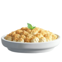 Creamy cauliflower gratin golden brown breadcrumb topping bubbling served in a dish Culinary and Food png