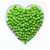 miellats lumière vert rond et lisse doucement mis dans une cœur forme avec doux points forts png