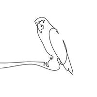 Continuous line Parrot one line drawing vector