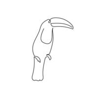 Toucan Bird Continuous Line vector