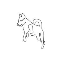 Abstract dog. Continuous line drawing illustration vector