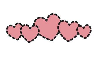 Heart shapes with border dots for valentines day background vector