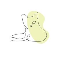 Continuous line drawing of cat. One sketch doodle outline drawing illustration vector