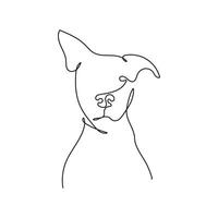 Dog continuous line drawing element isolated on white background for decorative element. illustration of animal form in trendy outline style. vector