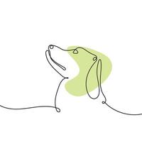 perro uno línea dibujo minimalismo objeto diseño ilustración vector