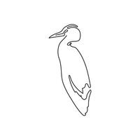 Heron - Continuous one line drawing vector
