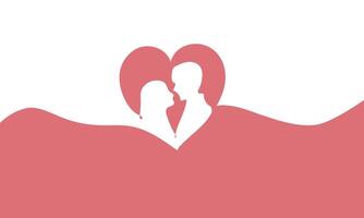 Happy valentine day heart couple. vector
