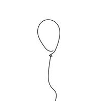 Balloon continuous line one line drawing isolated illustration vector