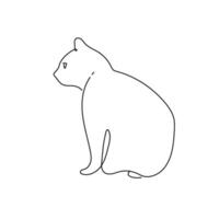 One line drawing of isolated object - cat. illustration vector