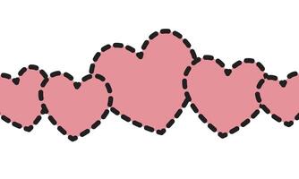 Heart shapes with border dots for valentines day background vector