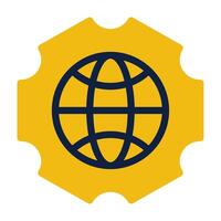 for web, app, infographic, etcGlobe and Gears icon vector