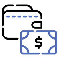 Wallet Dollar icon for web, app, infographic, etc vector