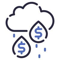 dinero lluvia icono para web, aplicación, infografía, etc vector