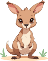 Kangaroo Cartoon Animal Flat Design png