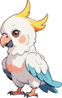 cacatua pássaro desenho animado mascote png