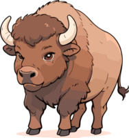 búfalo animal desenho animado mascote png