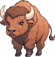etiqueta engomada de la historieta del animal del bisonte png