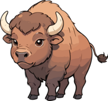 bison animal dessin animé personnage png