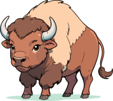 búfalo animal desenho animado ilustração png