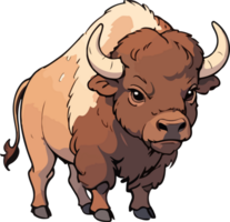 bison animal dessin animé agrafe png