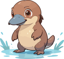 Platypus Cartoon Animal Design png