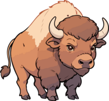 bisonte animale cartone animato stile png
