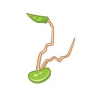 sprouted soybean seed icon on white background from agriculture cartoon collection. vector