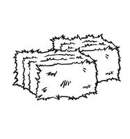 Compacted cubes with hay line symbol. illustration vector