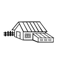 village house sketch. linear illustration vector