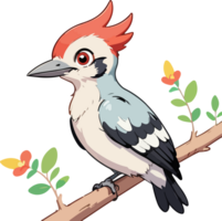 Pivert oiseau dessin animé mascotte png