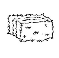Compressed hay bale line outline symbol. illustration vector