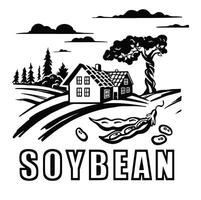 soybean farm symbol. monochrome illustration. vector