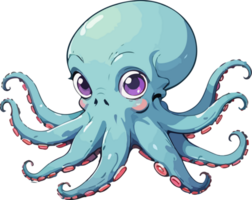 pulpo tentáculo dibujos animados estilo png