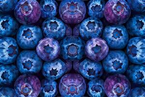 Blueberry abstract with a mirrored effect, creating symmetrical patterns in a kaleidoscopic view photo