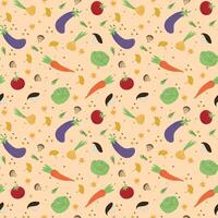 Seamless pattern with harvest in Orange, Beige, Brown and Yellow colors. Perfect for wallpaper, gift paper, pattern fills, web page background, autumn greeting cards. Pattern in swatches. vector