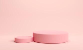 Platforms pastel. minimal scene with pink podiums. Abstract geometric circle background. for trade show Cute, baby accessories, fashion, cosmetics, or beauty products photo