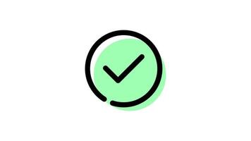 Animated Check mark icon with transparent background and easy to use video