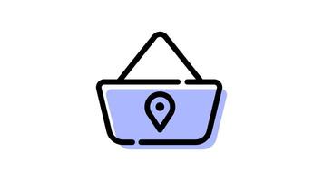 Animated shopping basket icon with transparent background and easy to use video