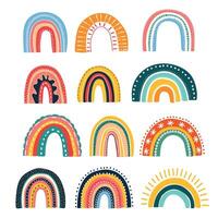 Cute rainbow cliparts. Children's illustrations. vector