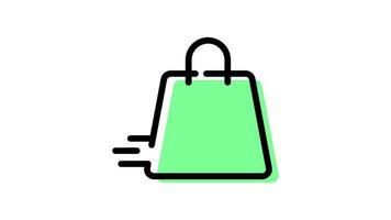 Animated shopping bag icon with transparent background and easy to use video