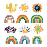 Cute rainbow cliparts. Children's illustrations. vector