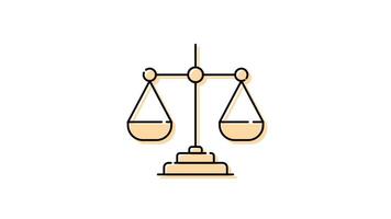 Animated justice icon with transparent background and easy to use video