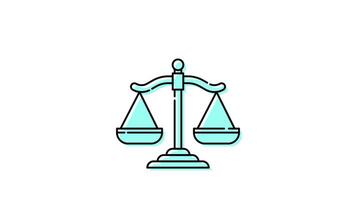 Animated justice icon with transparent background and easy to use video