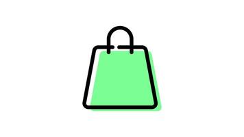 animado compras bolso icono con transparente antecedentes y fácil a utilizar video