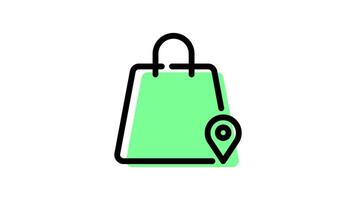 Animated shopping bag icon with transparent background and easy to use video